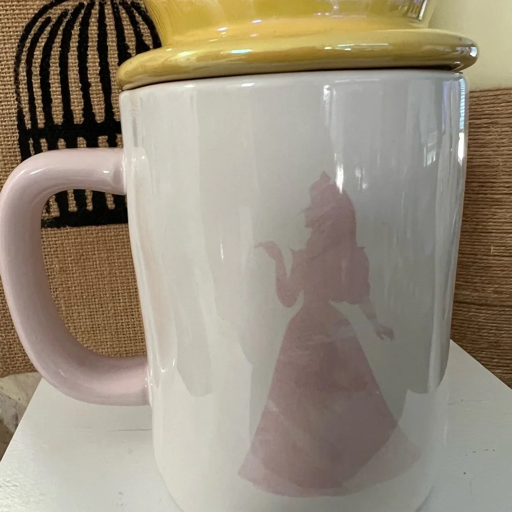 New Rae Dunn Cinderella Sleeping Beauty mug with crown lid - Picture 3 of 3